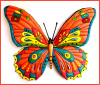 Decorative Metal Butterfly Wall Decor - Painted Metal Butterfly Art - 24"